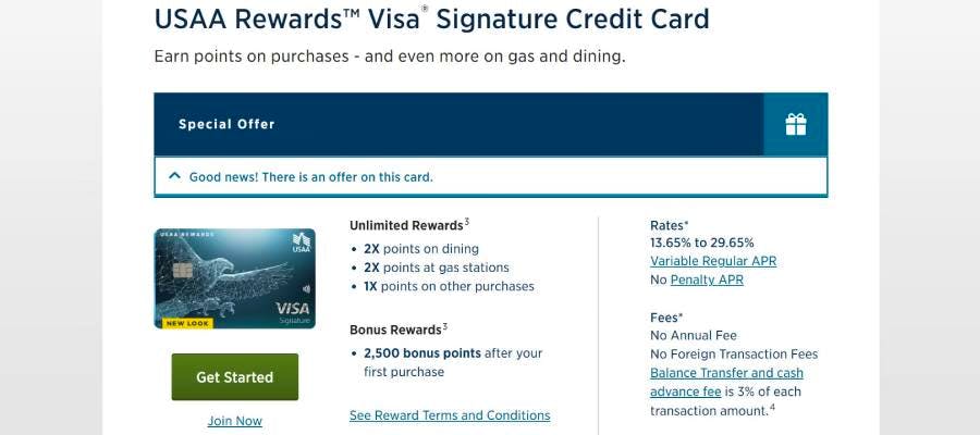USAA Rewards Visa Signature Credit Card